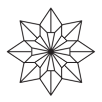 Mandala-Blumenillustration, schönes Mandala mit schwarzer dünner Linie png