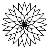 ilustración de flor de mandala, hermoso mandala con línea delgada negra png