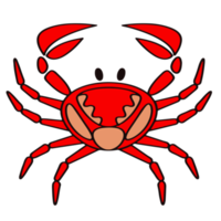 Abbildung der roten Krabbe. png mit transparentem Hintergrund.