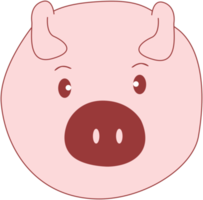 ilustración de cerdo rosa de lindo png
