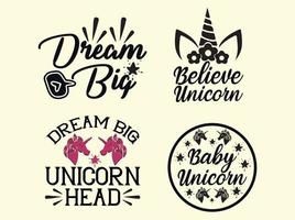 Unicorn t-shirt design bundle vector