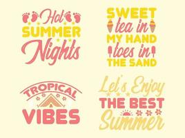 Summer t-shirt design bundle vector