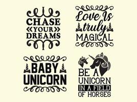 Unicorn t-shirt design bundle vector