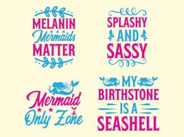 Mermaid t-shirt design bundle vector