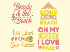 Summer t-shirt design bundle vector