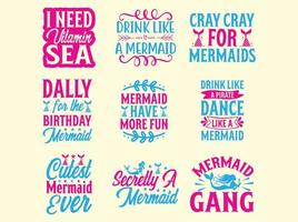 Mermaid t-shirt design bundle