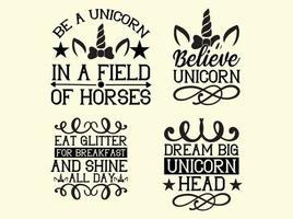 Unicorn t-shirt design bundle vector