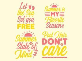 Summer t-shirt design bundle vector