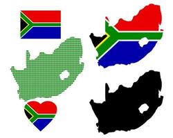 mapa de sudáfrica y los diferentes tipos de caracteres sobre un fondo blanco vector