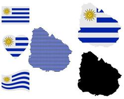 map of Eastern Republic of Uruguay and the different types of characters on a white background vector