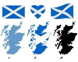 escocia diferentes tipos de cartas y personajes sobre un fondo blanco vector