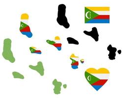 map Comoros different types and symbols on a white background vector