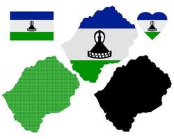 mapa de lesotho diferentes tipos y símbolos sobre un fondo blanco vector