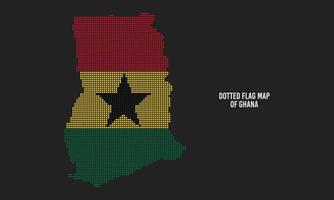 mapa de bandera de estilo punteado de semitono de ghana vector