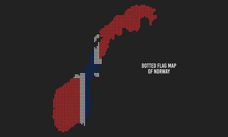 Flag Map of Norway with Halftone Dotted Style vector