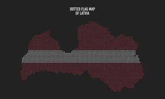 Halftone Dotted Style Flag Map of Latvia vector