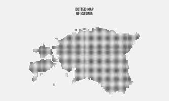 mapa de estonia con puntos negros vector