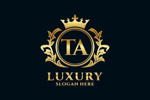 Initial TA Letter Royal Luxury Logo template in vector art for luxurious branding projects and other vector illustration.