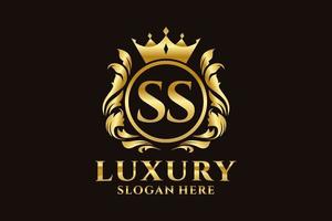 Initial SS Letter Royal Luxury Logo template in vector art for luxurious branding projects and other vector illustration.