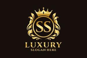 Initial SS Letter Royal Luxury Logo template in vector art for luxurious branding projects and other vector illustration.