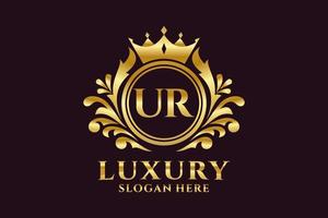 Initial UR Letter Royal Luxury Logo template in vector art for luxurious branding projects and other vector illustration.