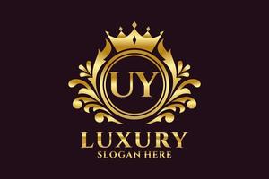 Initial UY Letter Royal Luxury Logo template in vector art for luxurious branding projects and other vector illustration.