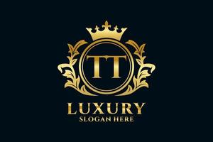 Initial TT Letter Royal Luxury Logo template in vector art for luxurious branding projects and other vector illustration.