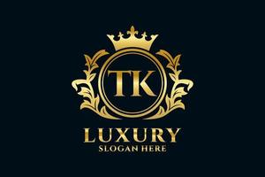 Initial TK Letter Royal Luxury Logo template in vector art for luxurious branding projects and other vector illustration.