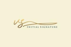 plantilla de logotipo de firma de letra vs inicial logotipo de diseño elegante. ilustración de vector de letras de caligrafía dibujada a mano.