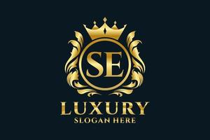 Initial SE Letter Royal Luxury Logo template in vector art for luxurious branding projects and other vector illustration.