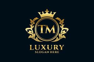 Initial TM Letter Royal Luxury Logo template in vector art for luxurious branding projects and other vector illustration.