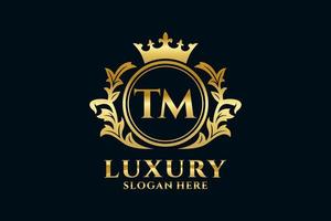 Initial TM Letter Royal Luxury Logo template in vector art for luxurious branding projects and other vector illustration.