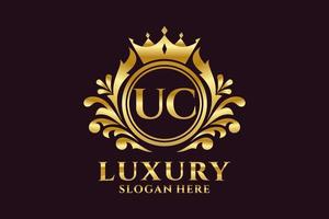 Initial UC Letter Royal Luxury Logo template in vector art for luxurious branding projects and other vector illustration.