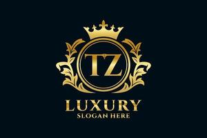 Initial TZ Letter Royal Luxury Logo template in vector art for luxurious branding projects and other vector illustration.