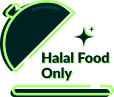 halal food menu only icon in the dish illustration png