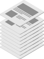 stack van documenten in isometrische 3d ontwerp png