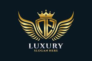 Luxury royal wing Letter NT crest Gold color Logo vector, Victory logo, crest logo, wing logo, vector logo template.