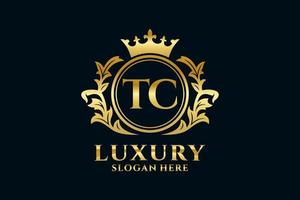 Initial TC Letter Royal Luxury Logo template in vector art for luxurious branding projects and other vector illustration.