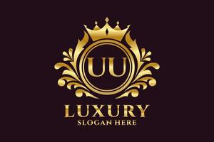 Initial UU Letter Royal Luxury Logo template in vector art for luxurious branding projects and other vector illustration.