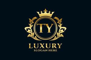 Initial TY Letter Royal Luxury Logo template in vector art for luxurious branding projects and other vector illustration.