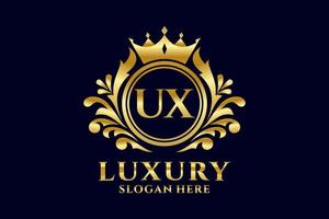 Initial UX Letter Royal Luxury Logo template in vector art for luxurious branding projects and other vector illustration.