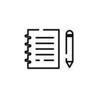 Notes, Notepad, Notebook, Memo, Diary, Paper Dotted Line Icon Vector Illustration Logo Template. Suitable For Many Purposes.