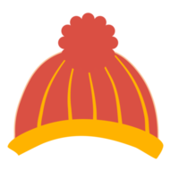 red hat with yellow stripes and pompom png