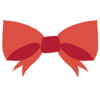 Red ribbon, bow for wrapping or decorating hair png
