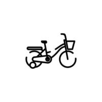 bicicleta, bicicleta, línea punteada, icono, vector, ilustración, logotipo, plantilla. adecuado para muchos propósitos. vector