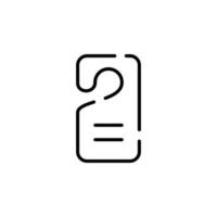 colgador de puerta, plantilla de logotipo de ilustración vectorial de icono de línea punteada de hotel. adecuado para muchos propósitos. vector