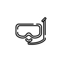 Diving Mask, Snorkel, Swimwear, Snorkelling Dotted Line Icon Vector Illustration Logo Template. Suitable For Many Purposes.