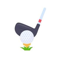 palos de golf y pelotas para eventos deportivos en el césped. vector