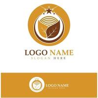tobacco leaf logo,tobacco field and tobacco cigarette logo template design vector