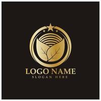 logotipo de hoja de tabaco, campo de tabaco y vector de diseño de plantilla de logotipo de cigarrillo de tabaco